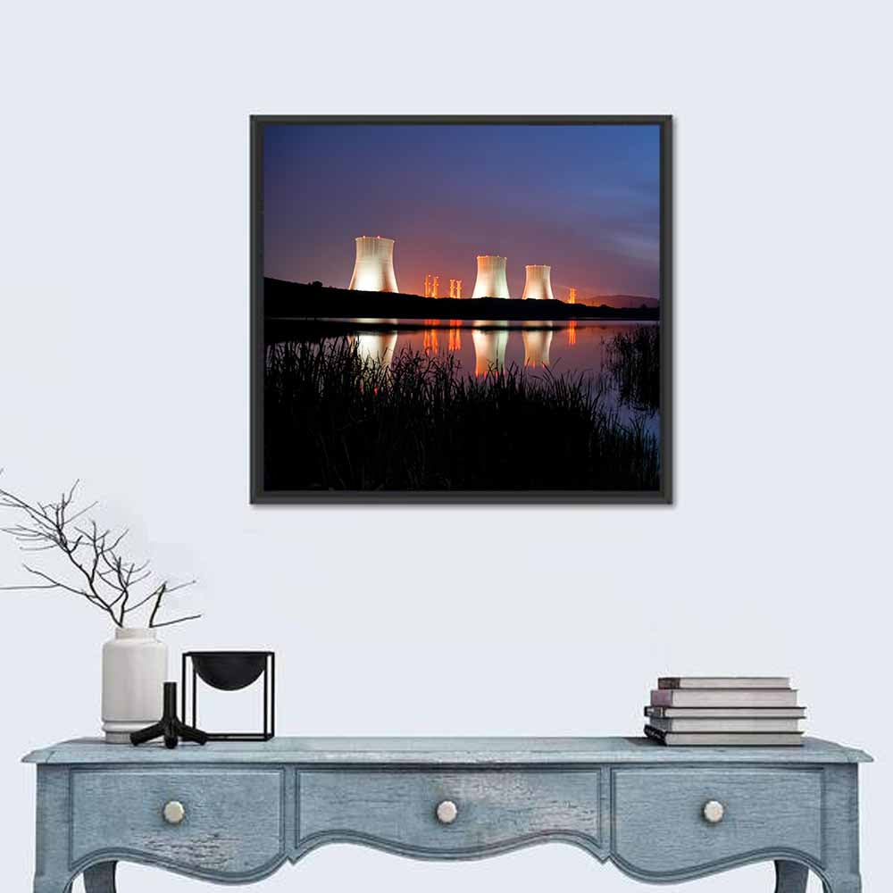 Illuminated Nuclear Cooling Towers Wall Art