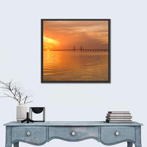 Oresunds Bridge Sunset Wall Art