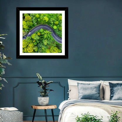 Winding Tropical Forest Road Wall Art