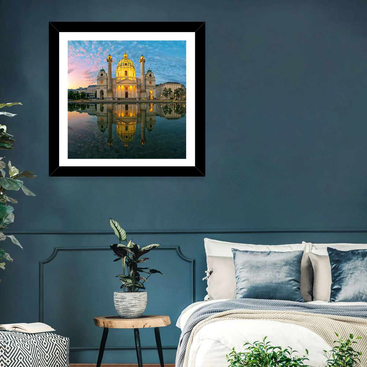 Karlskirche Golden Hour Reflection Wall Art