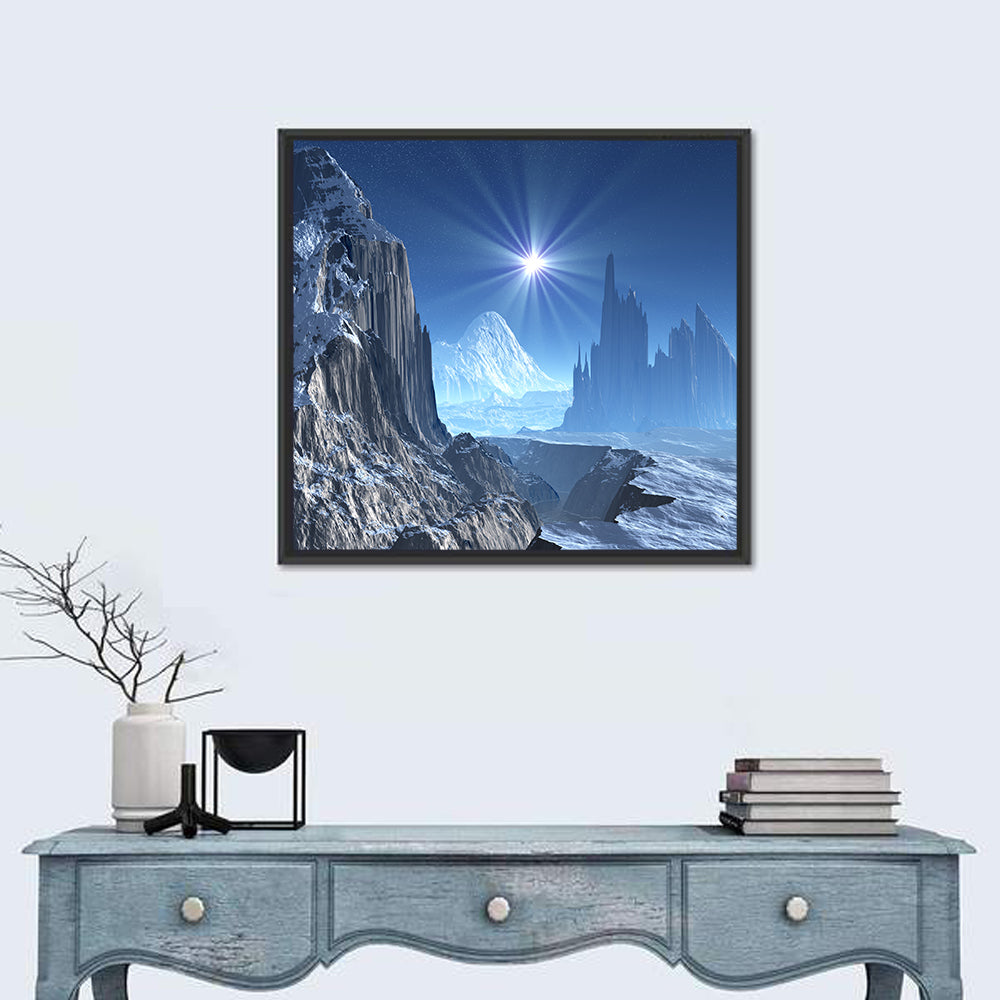 Nightfall on Frozen Alien World Wall Art