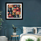 Colorful Scribbled Floral Pattern Wall Art