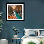 Stuðlagil Canyon Basalt Columns at Golden Hour Wall Art
