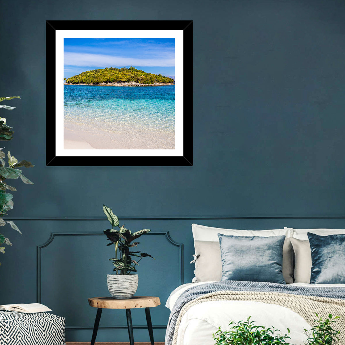 Butrint Turquoise Island Beach Wall Art