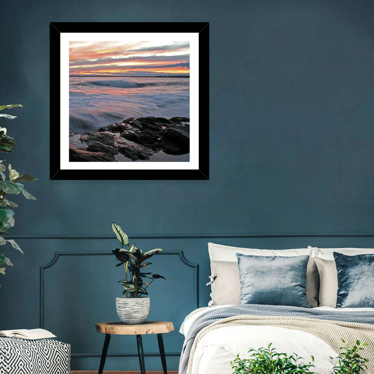 Rocky Coast Sunset Wall Art