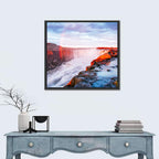 Golden Hour Selfoss Falls Rainbow Wall Art
