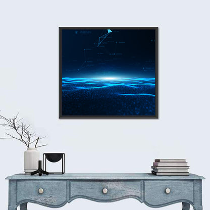 Digital Data Waves Wall Art