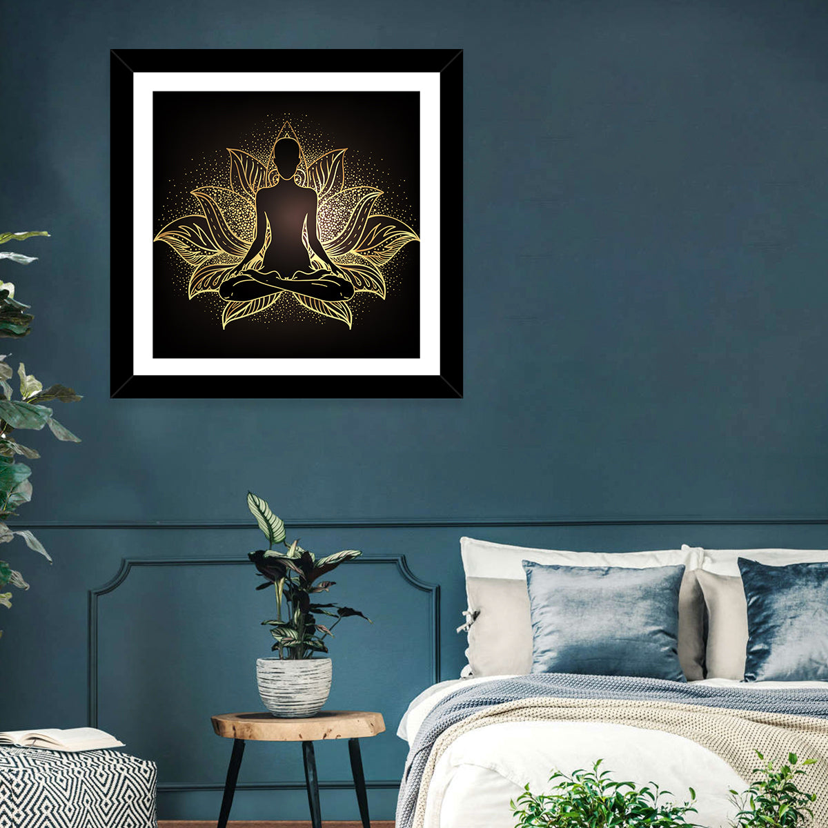Golden Chakra Silhouette Wall Art