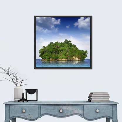 Tranquil Tropical Island Reflection Wall Art