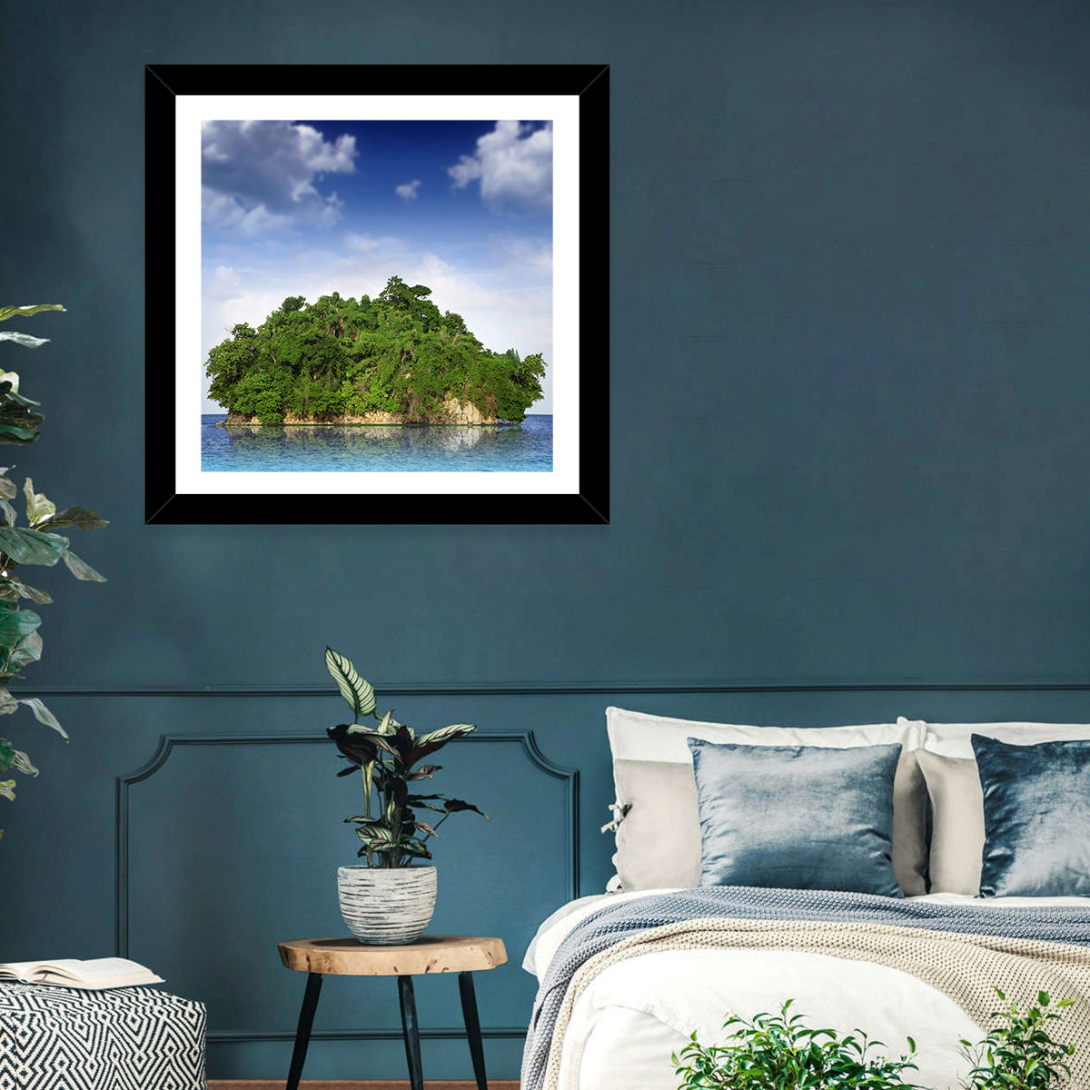 Tranquil Tropical Island Reflection Wall Art