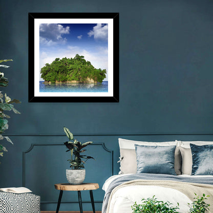 Tranquil Tropical Island Reflection Wall Art