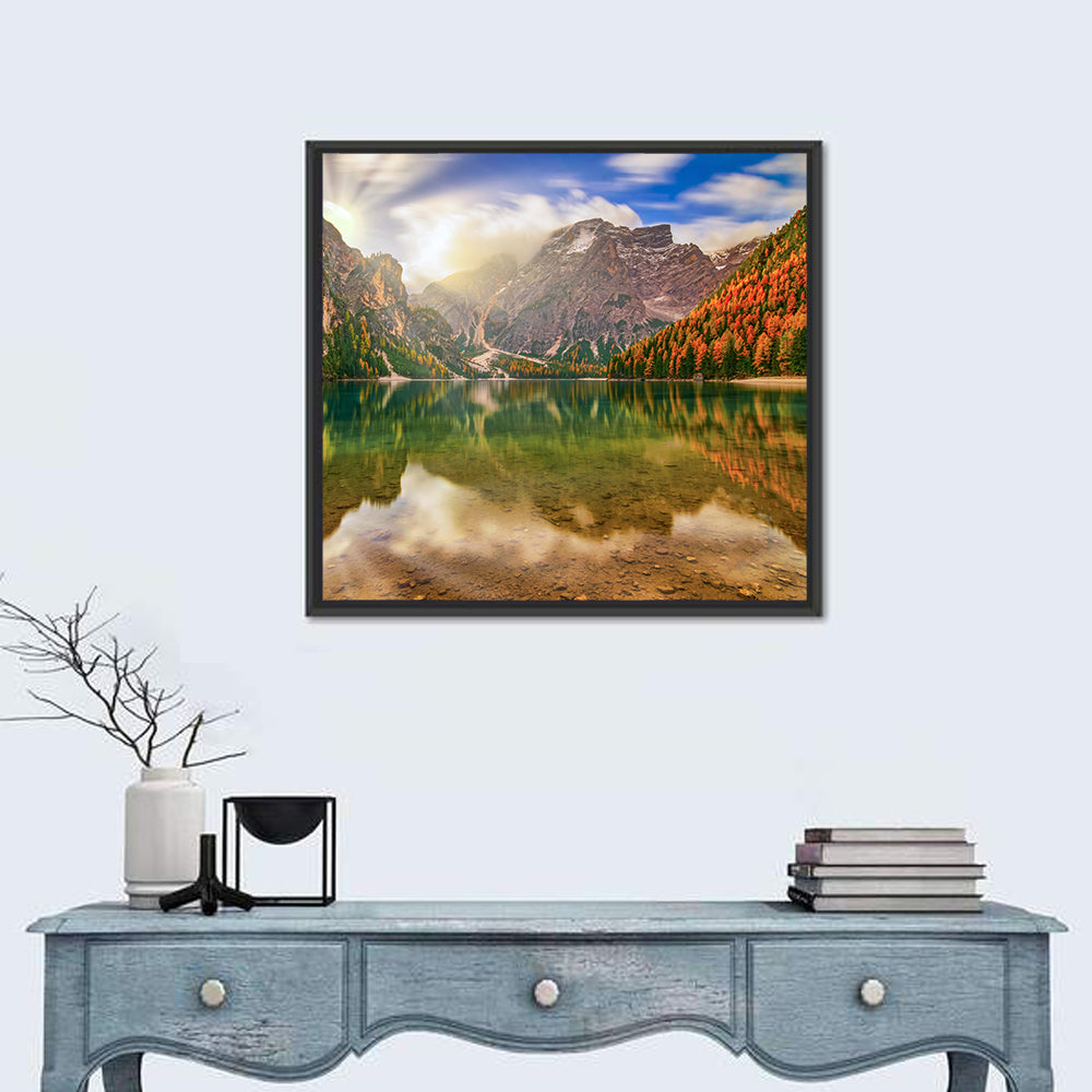Lago Di Braies Sunrise Wall Art