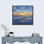 Foamy Waves at Golden Sunset Wall Art