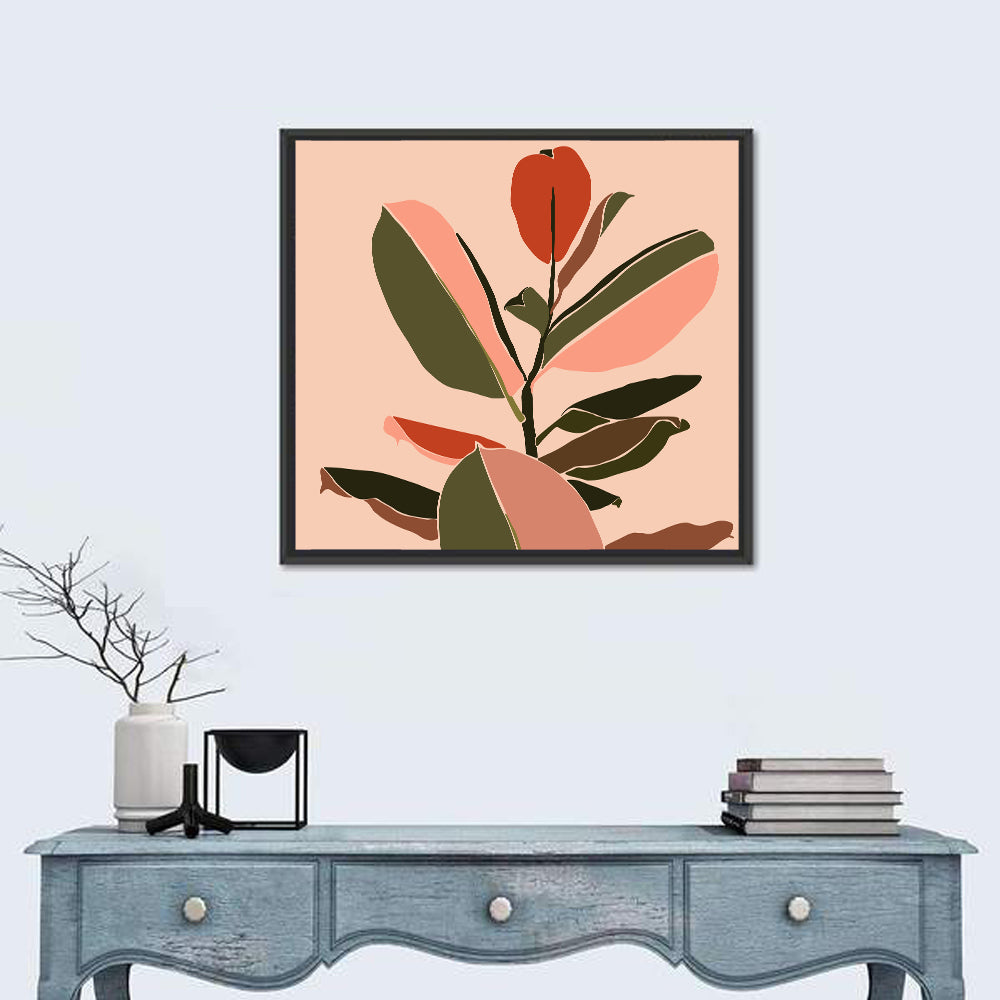 Ficus Leaves Silhouette Wall Art