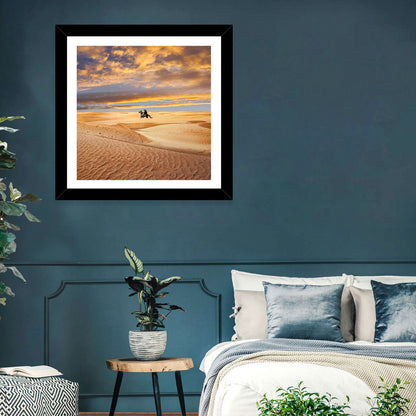 Sahara Camel Rider at Sunset Wall Art