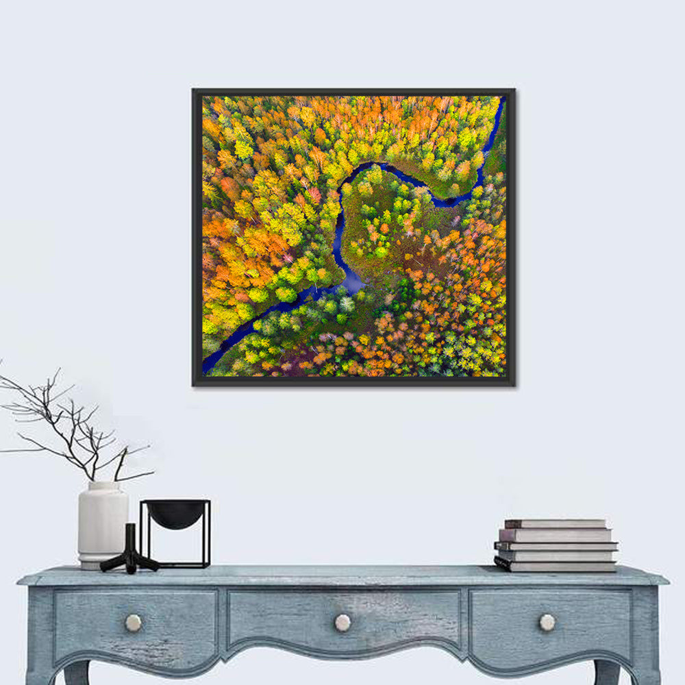 Winding Autumn River Wall Art