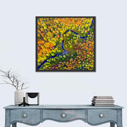 Autumn Forest River Wall Art