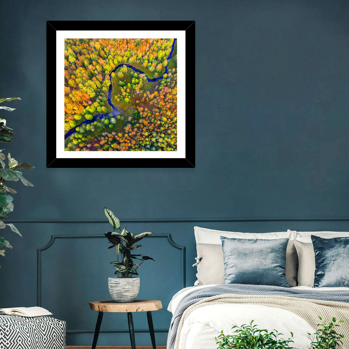 Winding Autumn River Wall Art