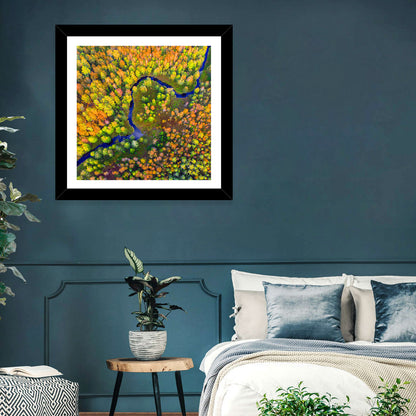 Winding Autumn River Wall Art