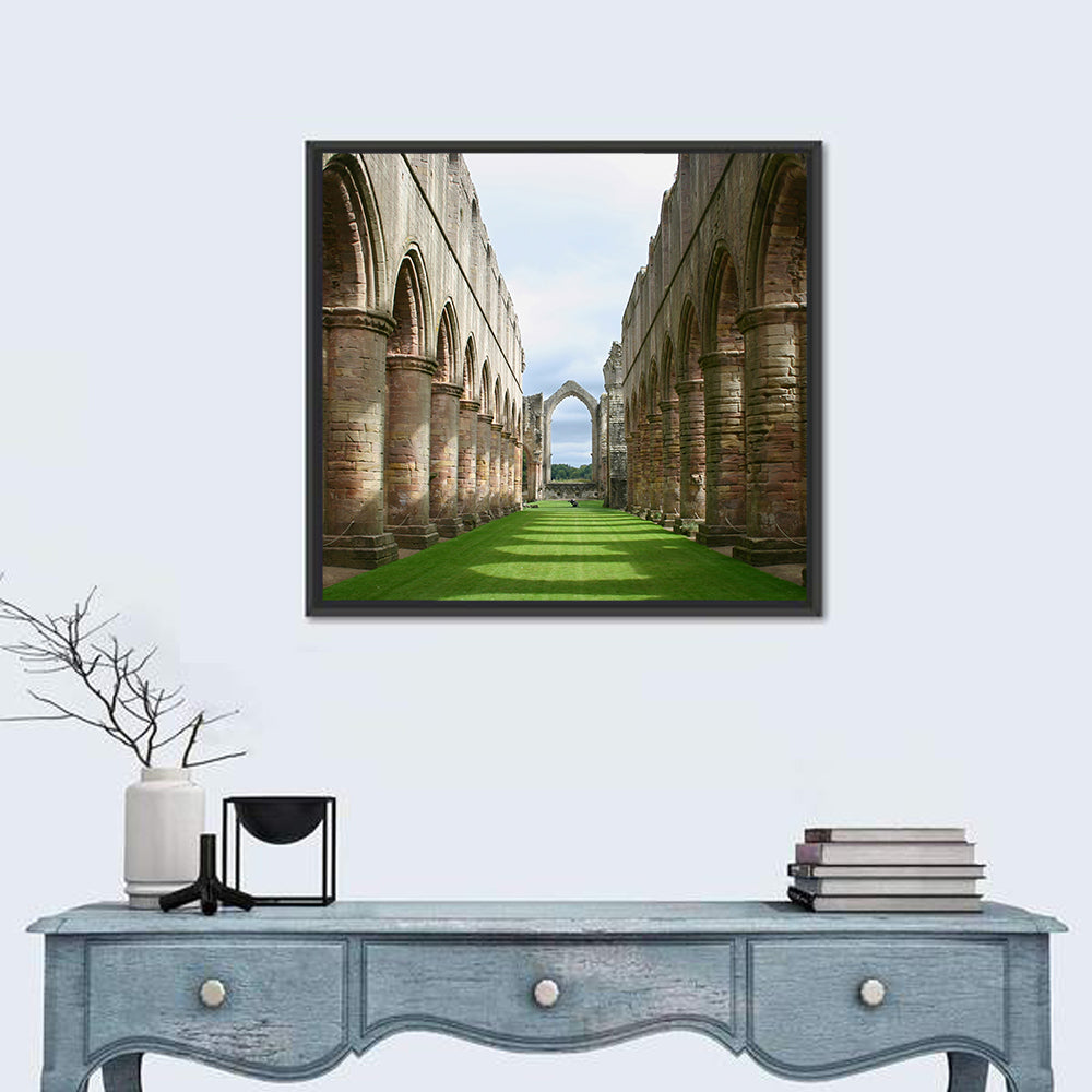 Fountains Abbey Ruins Grassy Nave View Wall Art