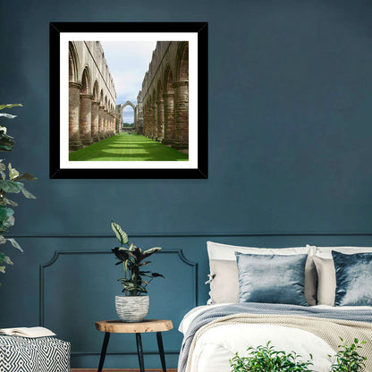 Fountains Abbey Ruins Grassy Nave View Wall Art