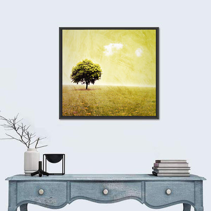 Grunge Tree in Meadow Wall Art