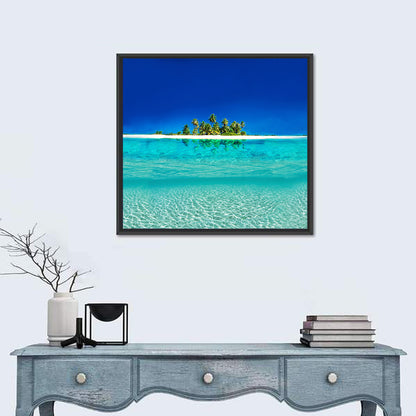Tranquil Split-level Tropical Island Seascape Wall Art