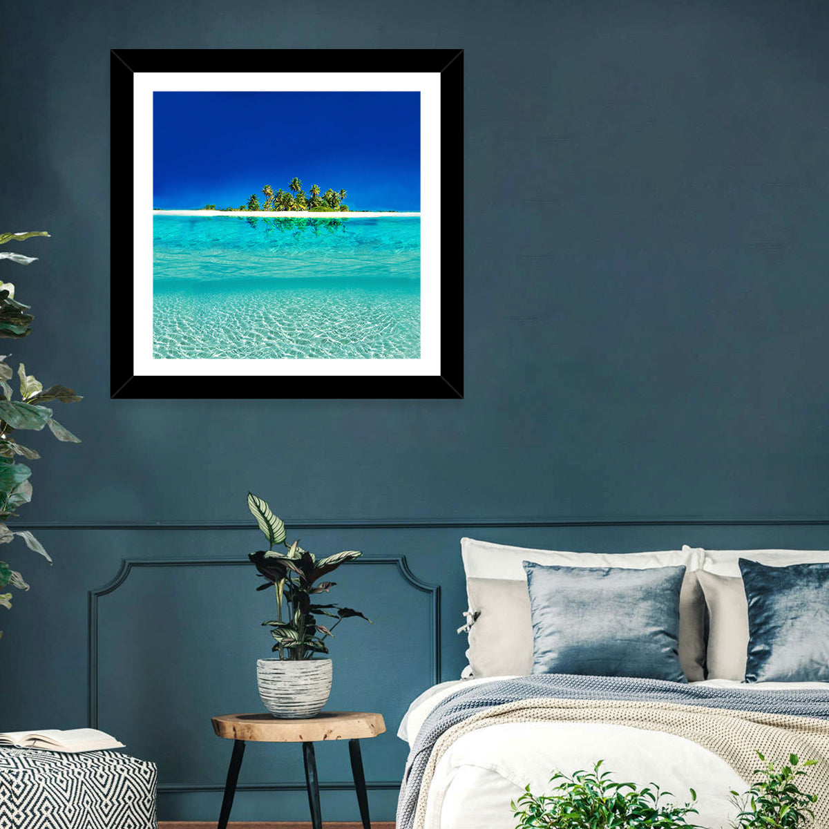 Tranquil Split-level Tropical Island Seascape Wall Art