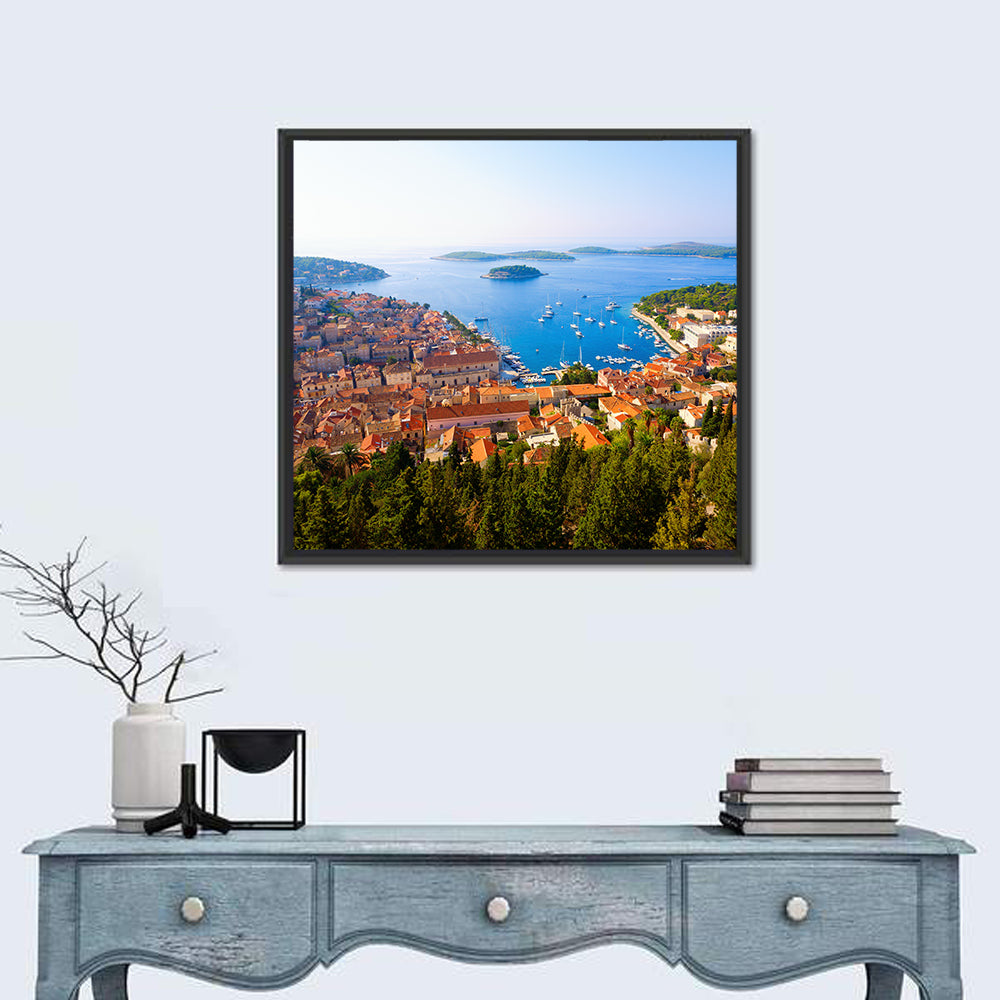 Hvar Harbor Aerial View Wall Art