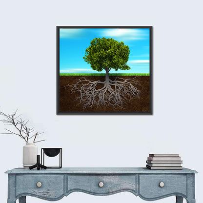 Tree Roots Cross-section Illustration Wall Art