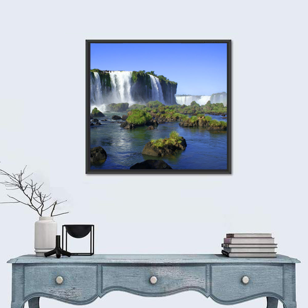Iguazu Falls Mossy Rocks Wall Art