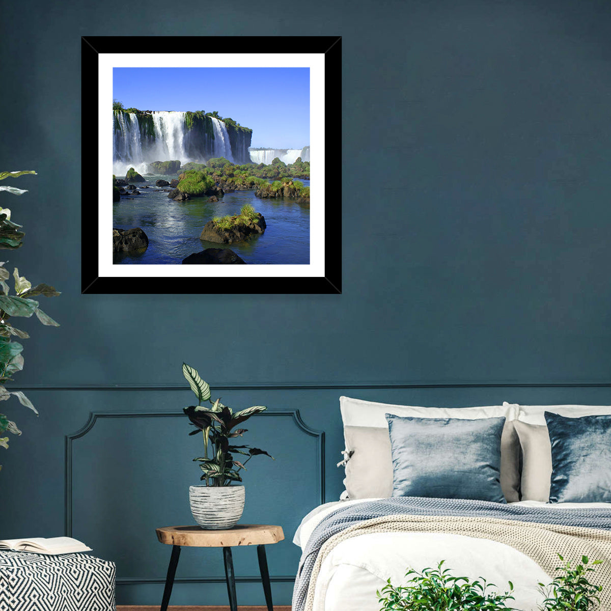Iguazu Falls Mossy Rocks Wall Art