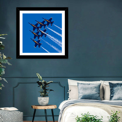 Blue Angels Delta Formation Flyover Wall Art
