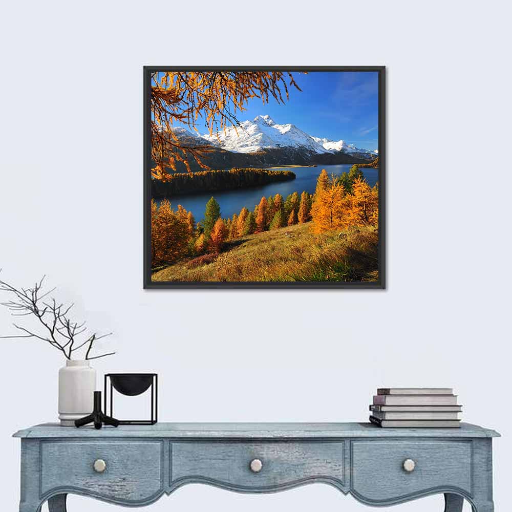 Silsersee Larches and Swiss Alps Wall Art