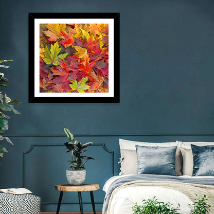 Autumn Maple Leaves Close-up Wall Art