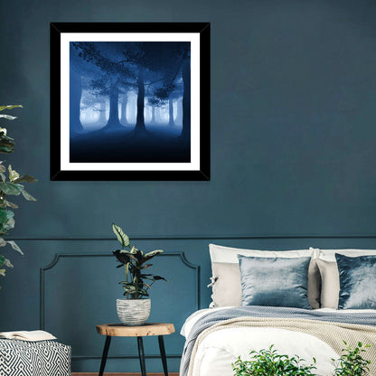 Midnight Blue Forest Wall Art