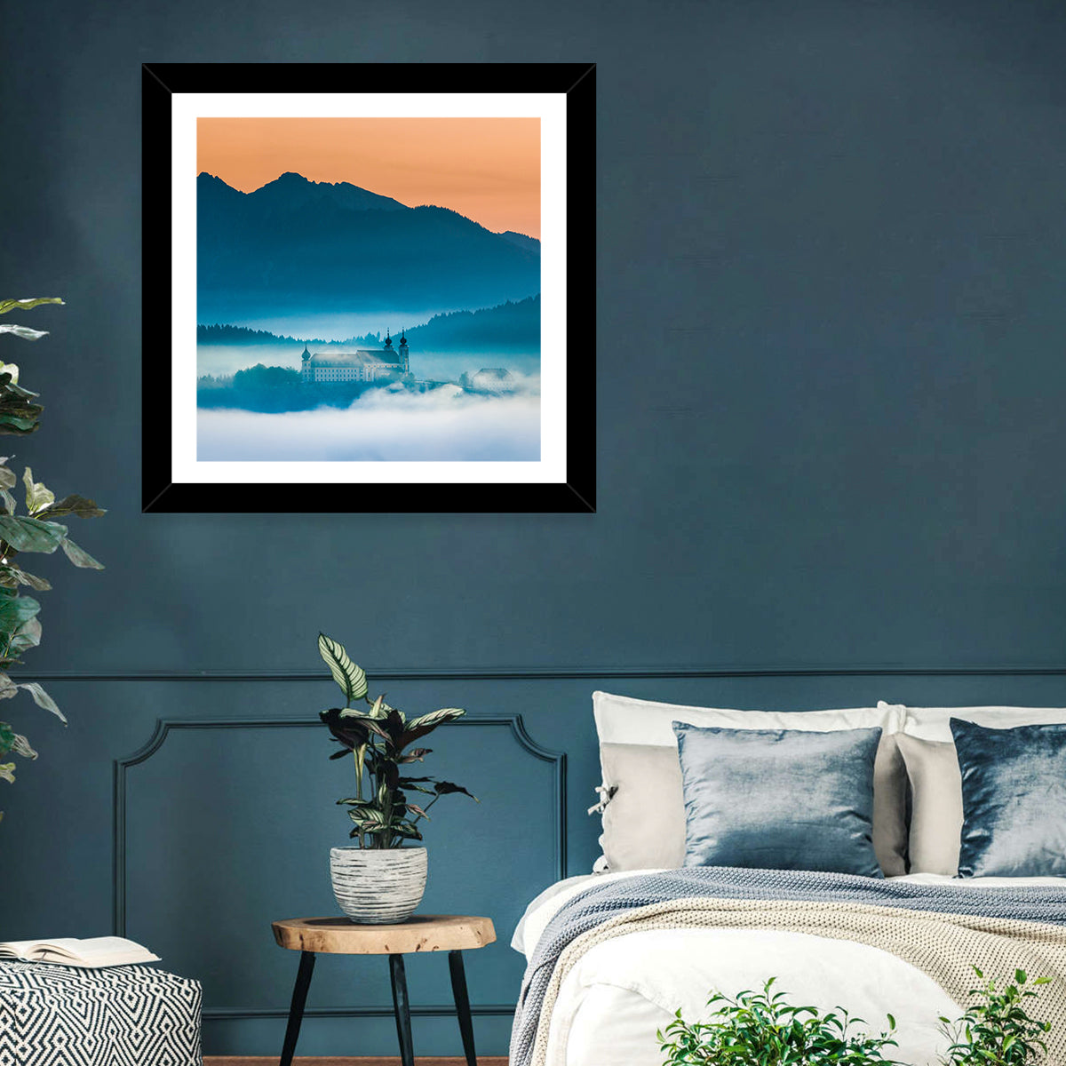 Benediktbeuern Abbey in Morning Fog Wall Art