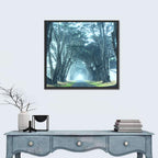 Foggy Cypress Tree Tunnel Wall Art