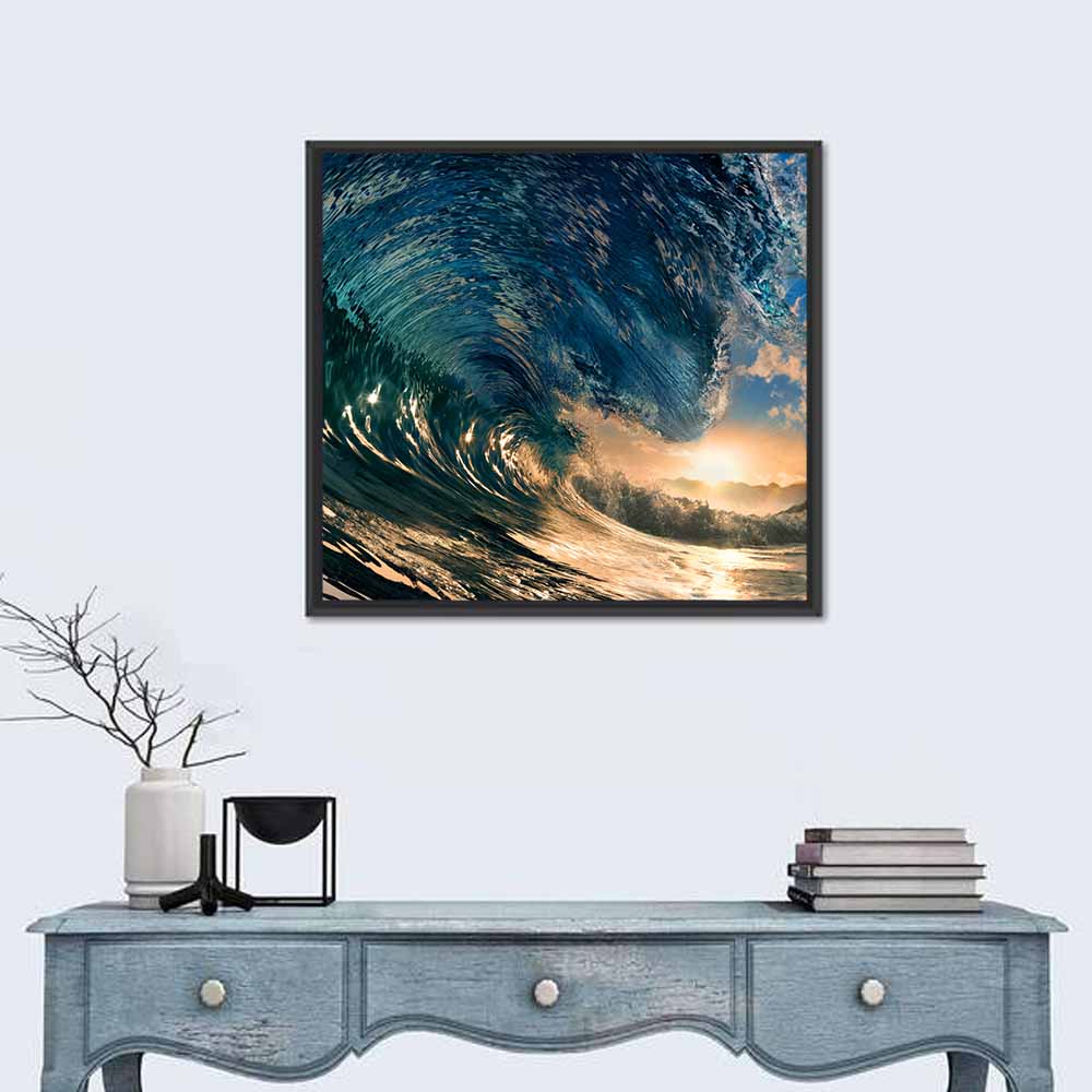 Sunset Barrel Wave Wall Art