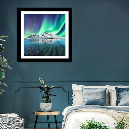 Aurora Over Skagsanden Beach Wall Art