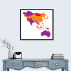 Stylized Asia Pacific Map Wall Art