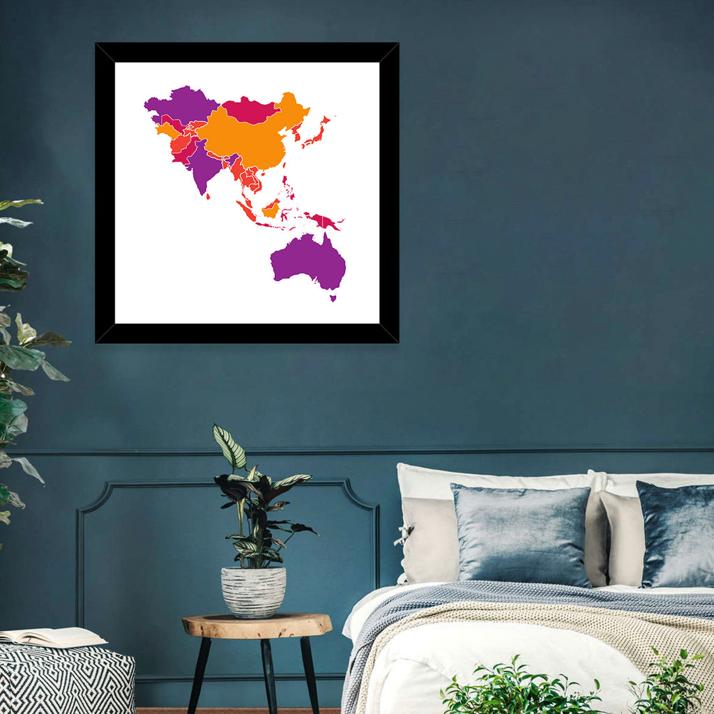 Stylized Asia Pacific Map Wall Art