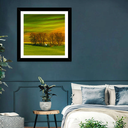 Moravian Wheat Fields with Chapel Wall Art