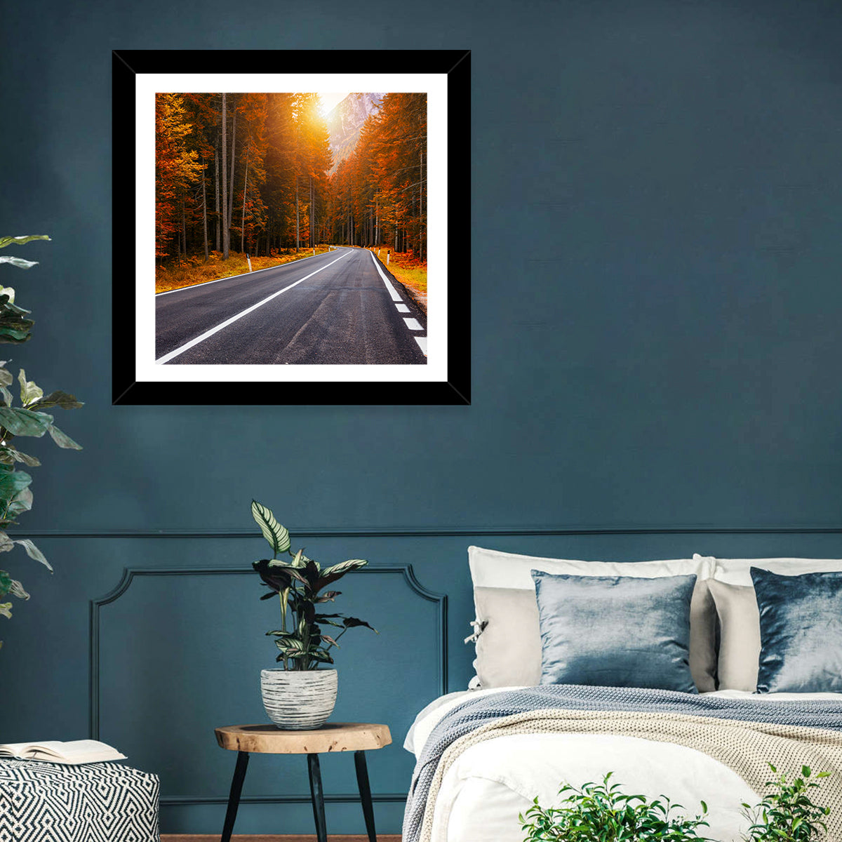 Golden Hour Forest Road Wall Art