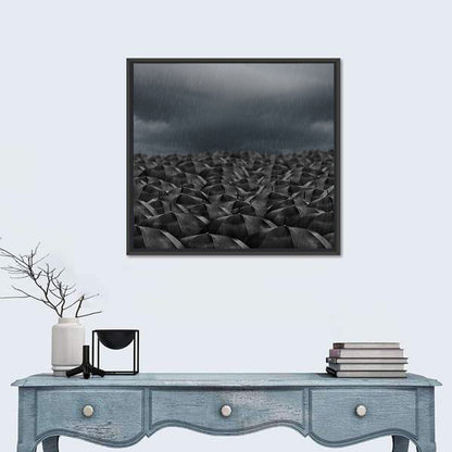 Rain Umbrellas Abstract Wall Art