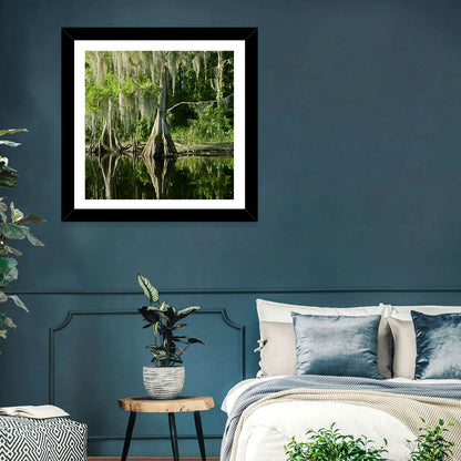 Bald Cypress and Great Blue Heron Wall Art