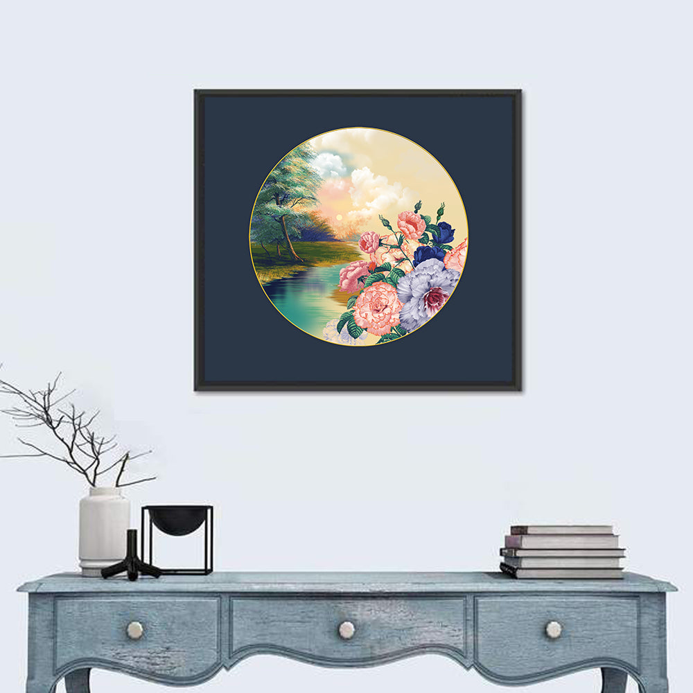 Golden Garden Circle Wall Art