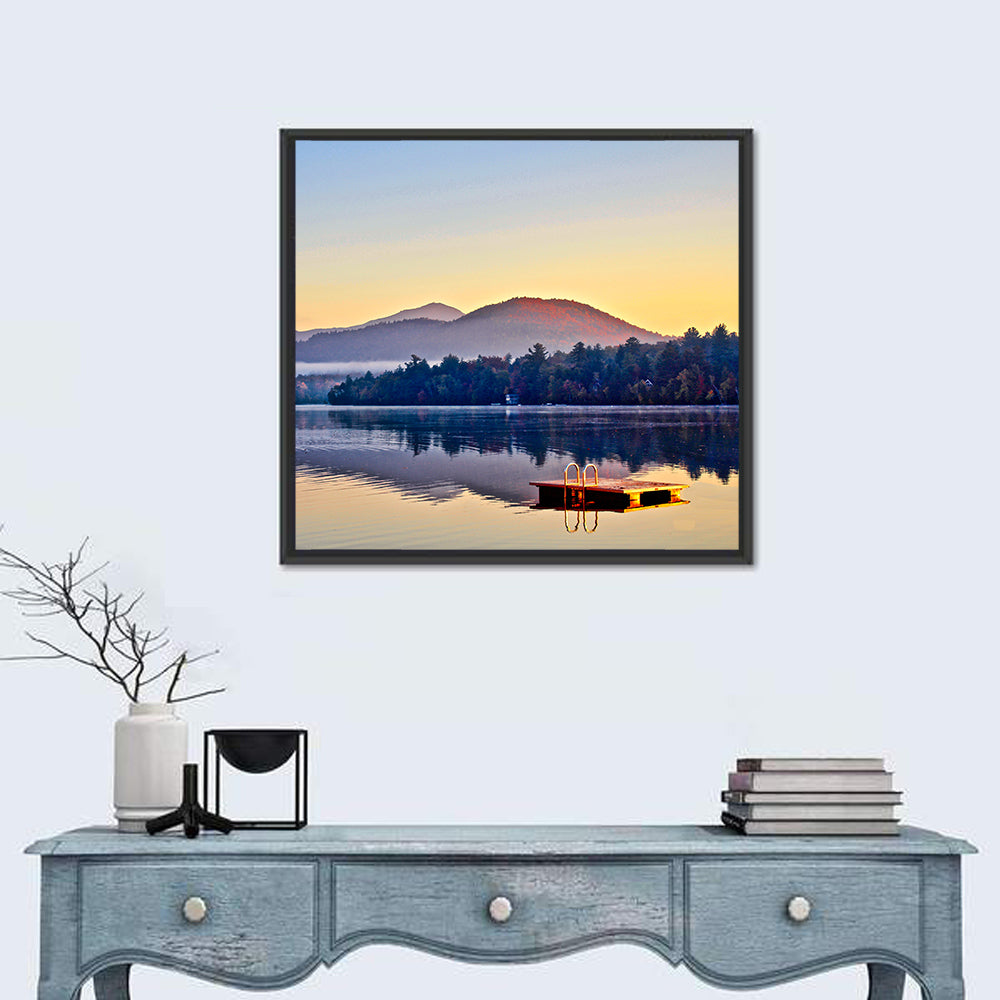 Lake Placid Dock at Dawn Wall Art