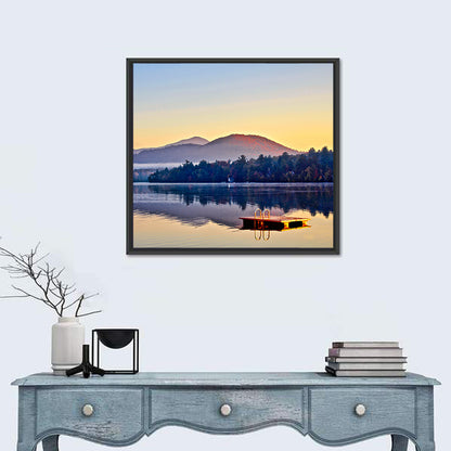 Lake Placid Dock at Dawn Wall Art