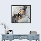 Black Fire Marble Abstract Wall Art